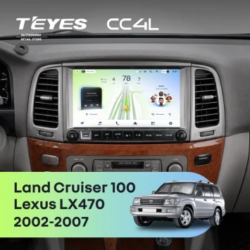 Штатная магнитола Teyes CC4L 6/64 с DTS Toyota Land Cruiser 100 (2002-2007) F2 Тип-C