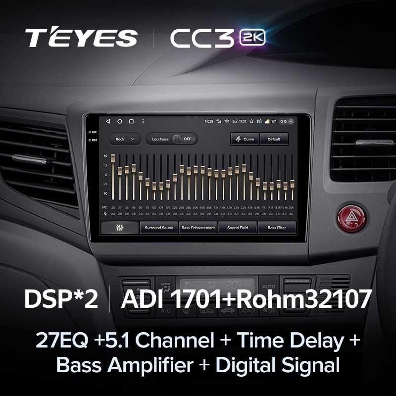 Штатная магнитола Teyes CC3 2K 6/128 Honda Civic 9 FB FK FD (2011-2015) Правый руль