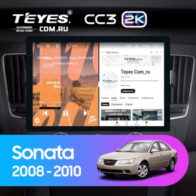 Штатная магнитола Teyes CC3 2K 4/32 Hyundai Sonata NF (2008-2010) F2 (13&quot;)