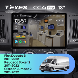 Штатная магнитола Teyes CC4 Pro 8/128 Peugeot Boxer 2 (2011-2022) Тип-B (0din) (13")