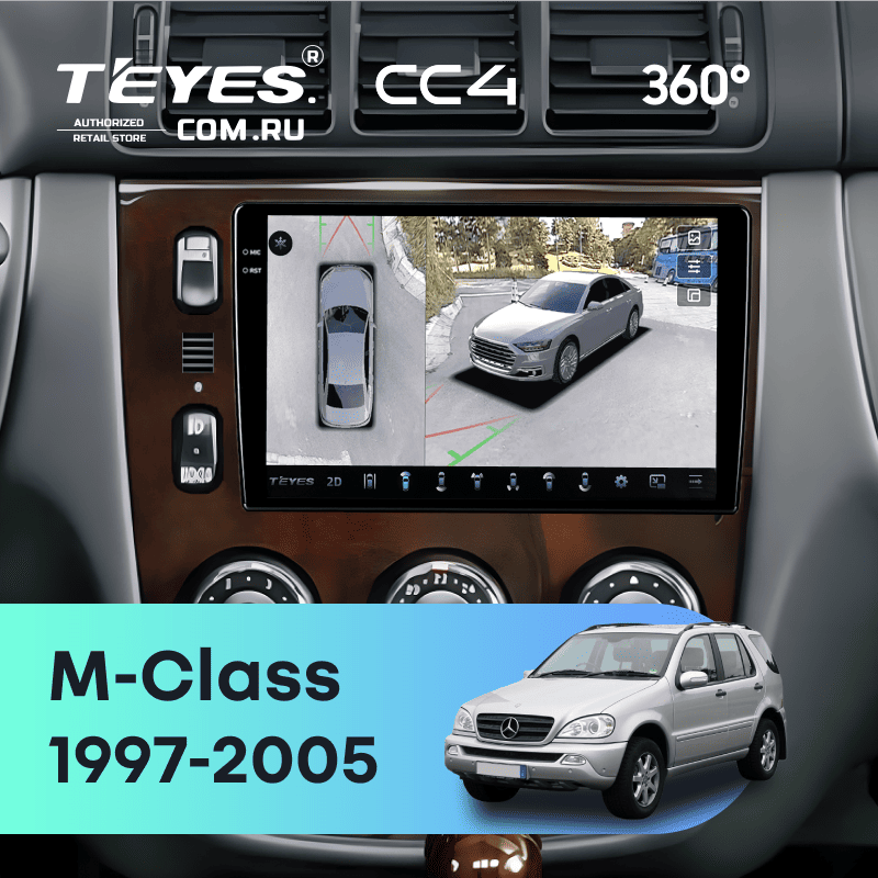 Штатная магнитола Teyes CC4 360 8/128 Mercedes ML W163 (1997-2005) (дерево)