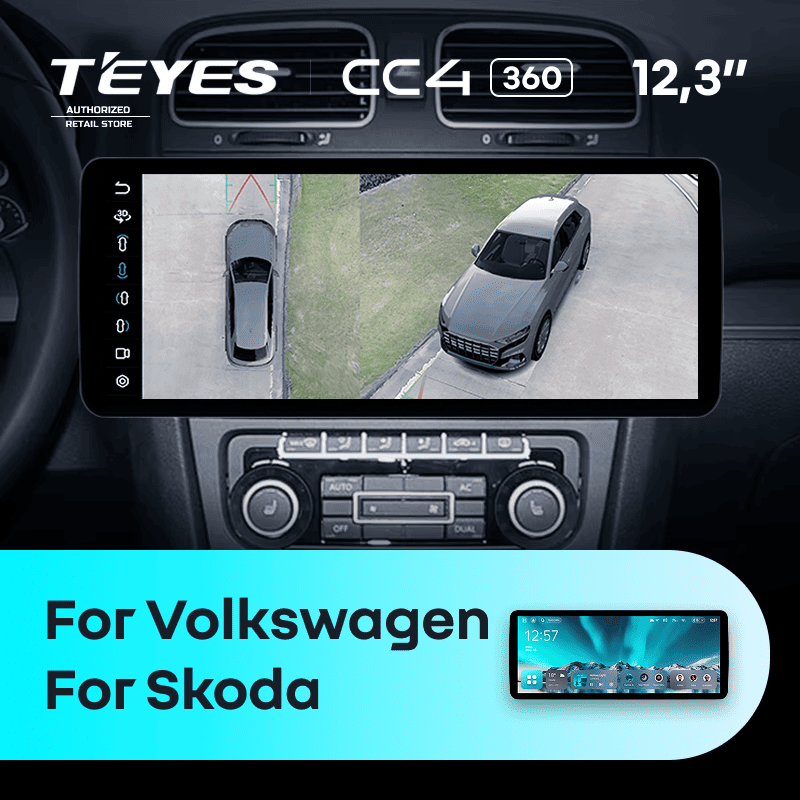 Штатная магнитола Teyes CC4 12.3" 360 8/128 Volkswagen Golf 8 (2008-2016)