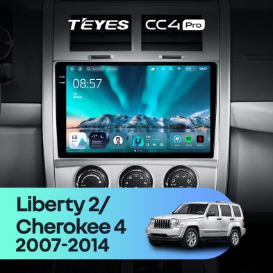 Штатная магнитола Teyes CC4 Pro 8/128 Cherokee 4 KK (2007-2014)