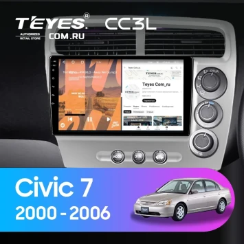 Штатная магнитола Teyes CC3L 4/64 Honda Civic 7 (2000-2006) F3 Правый руль