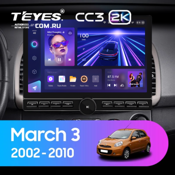 Штатная магнитола Teyes CC3 2K 6/128 Nissan March 3 K12 (2002-2010) (13&quot; с кнопками)