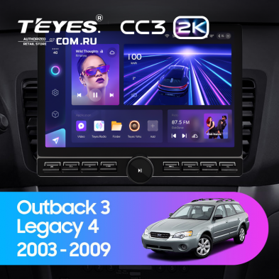 Штатная магнитола Teyes CC3 2K 6/128 Subaru Outback 3 (2003-2009) (13&quot; с кнопками)