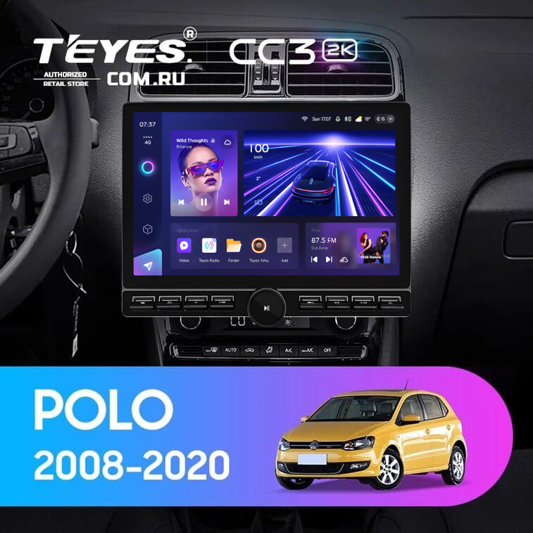 Штатная магнитола Teyes CC3 2K 6/128 Volkswagen Polo 5 (2008-2020) F1 (13&quot; с кнопками)