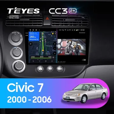 Штатная магнитола Teyes CC3 2K 6/128 Honda Civic 7 (2000-2006) F1