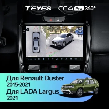 Штатная магнитола Teyes CC4 Pro 360 12/256 Lada Largus 2021+ F1