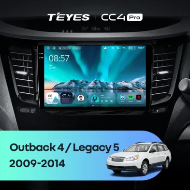 Штатная магнитола Teyes CC4 Pro 8/128 Subaru Outback 4 BR (2009-2014) Правый руль