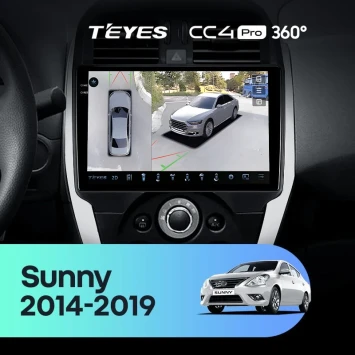 Штатная магнитола Teyes CC4 Pro 360 8/128 Nissan Sunny (2014-2019) F1
