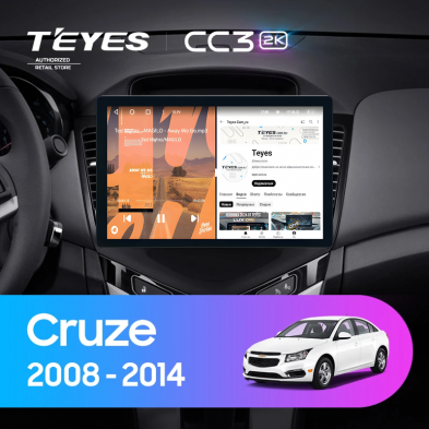 Штатная магнитола Teyes CC3 2K 4/64 Chevrolet Cruze J300 (2008-2014) (13&quot;)
