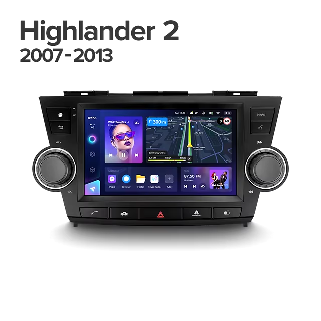 Штатная магнитола Teyes CC3L 4/32 Toyota Highlander 2 XU40 (2007-2013) F3 9&quot;