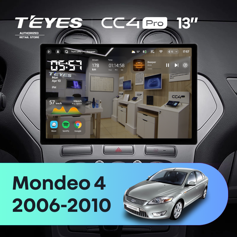 Штатная магнитола Teyes CC4 Pro 12/256 Ford Mondeo 4 (2006-2010) (13")