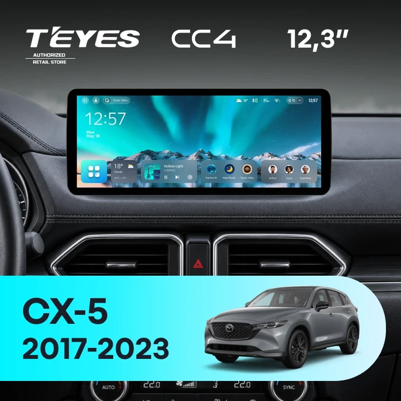 Штатная магнитола Teyes CC4 12.3" 8/128 Mazda CX-5 2 KF (2017-2023) (США и Европа)