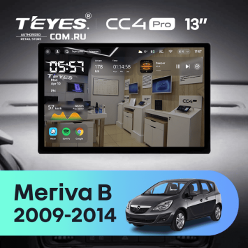 Штатная магнитола Teyes CC4 Pro 8/128 Opel Meriva B (2009-2014) (0din) (13")