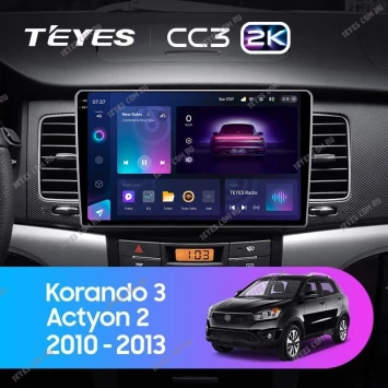 Штатная магнитола Teyes CC3 2K 4/64 SsangYong Korando 3 Actyon 2 (2010-2013)