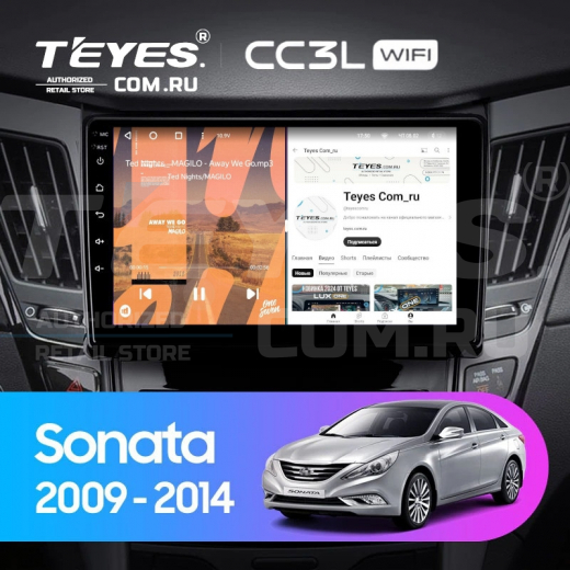 Штатная магнитола Teyes CC3L WiFi 2/32 Hyundai Sonata 6 YF (2009-2014) Тип-A — 