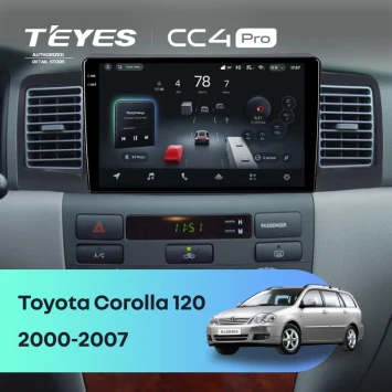 Штатная магнитола Teyes CC4 Pro 12/256 Toyota Corolla 120 (2000-2007) (черная) F1