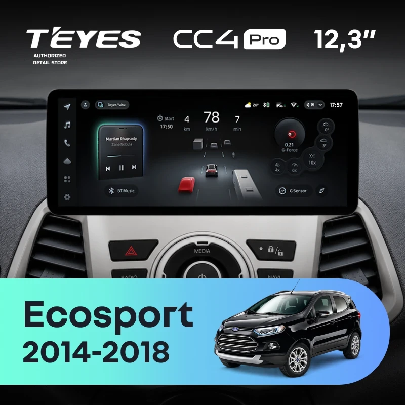 Штатная магнитола Teyes CC4 Pro 12.3" 12/256 Ford EcoSport (2014-2018)
