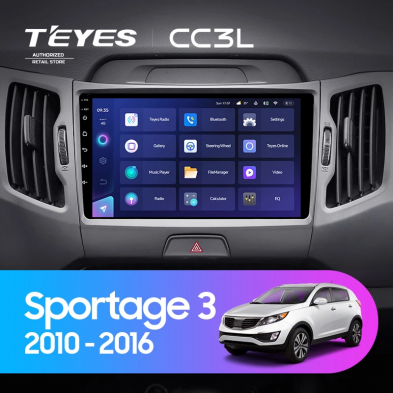 Штатная магнитола Teyes CC3L 4/64 Kia Sportage 3 SL (2010-2016) Тип-A
