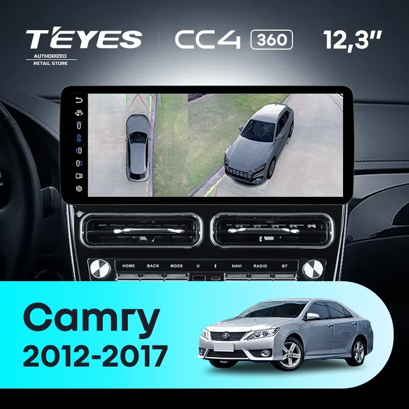 Штатная магнитола Teyes CC4 12.3" 360 8/128 Toyota Camry XV55 XV50 (2012-2017) F2