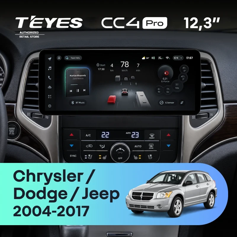 Штатная магнитола Teyes CC4 Pro 12.3" 8/128 Jeep Grand Cherokee 3 WK (2005-2010)