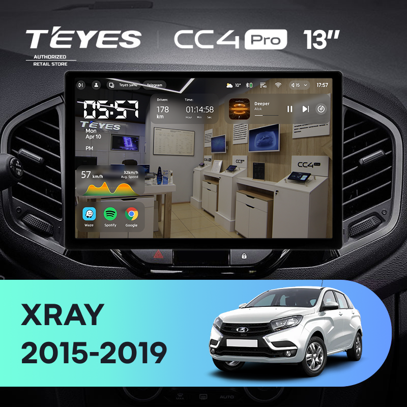 Штатная магнитола Teyes CC4 Pro 8/128 Lada Xray (2015-2022) (13&quot;)