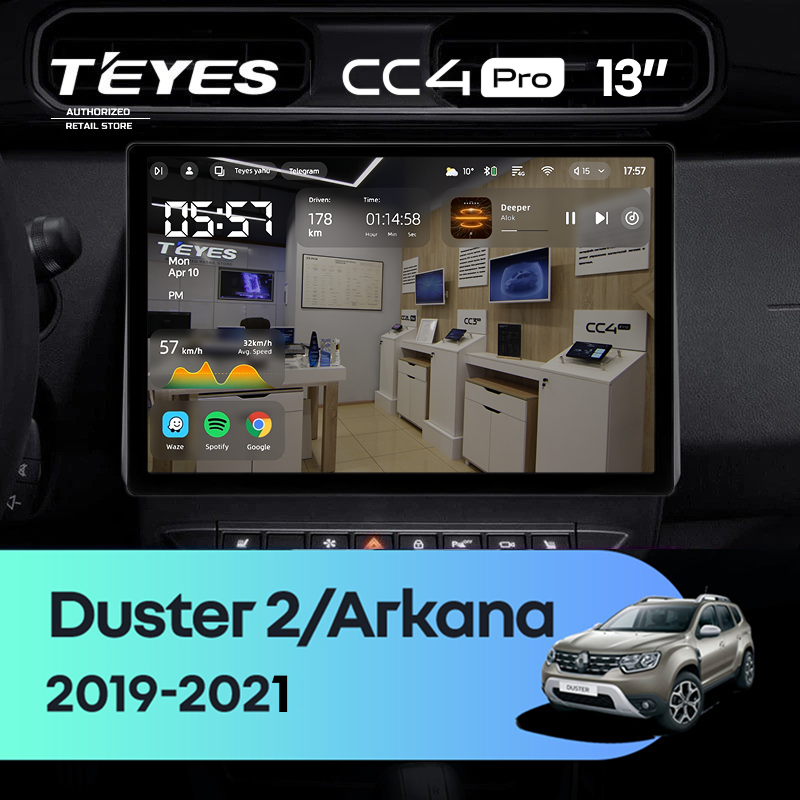 Штатная магнитола Teyes CC4 Pro 8/128 Renault Duster HM 2 (2020-2021) F2 (13&quot;)