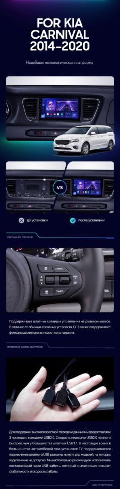 Штатная магнитола Teyes CC3 4/32 Kia Carnival YP (2014-2021) F1 Тип-A
