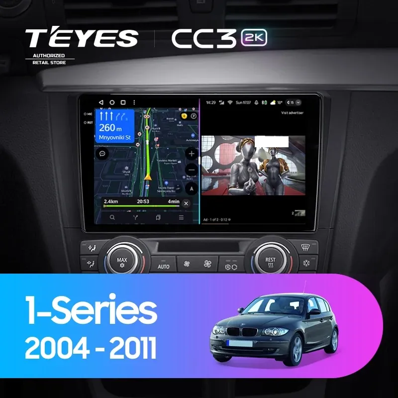 Штатная магнитола Teyes CC3 2K 4/32 BMW 1 серия E88 E82 E81 E87 (2004-2011) F2