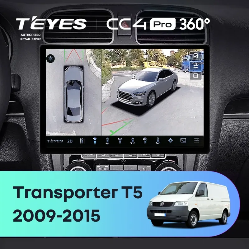 Штатная магнитола Teyes CC4 Pro 360 8/128 Volkswagen Transporter (T5) (2009-2015) (13")