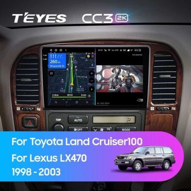 Штатная магнитола Teyes CC3 2K 6/128 Lexus LX470 (1998-2003) F1