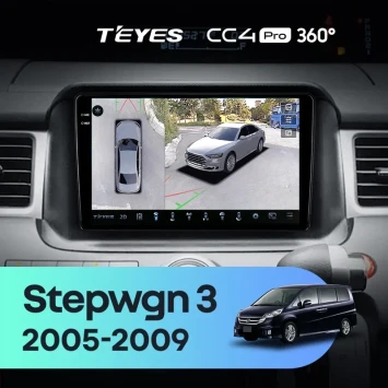 Штатная магнитола Teyes CC4 Pro 360 8/128 Honda Stepwgn 3 (2005-2009) Правый руль