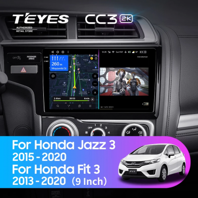 Штатная магнитола Teyes CC3 2K 360 6/128 Honda Jazz 3 (2015-2020) Тип-B