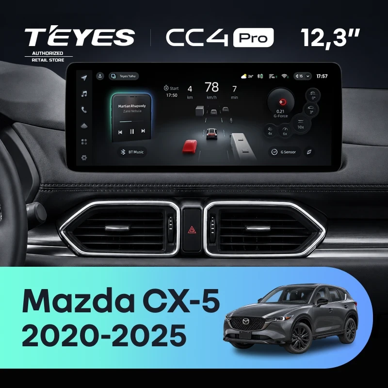Штатная магнитола Teyes CC4 Pro 12.3" 8/128 Mazda CX-5 (2020-2025) (рынок США/Китай)
