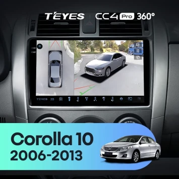 Штатная магнитола Teyes CC4 Pro 360 12/256 Toyota Corolla 10 E140 E150 (2006-2013) Тип-B
