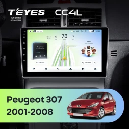 Штатная магнитола Teyes CC4L 6/64 с DTS Peugeot 307 1 (2001-2008)