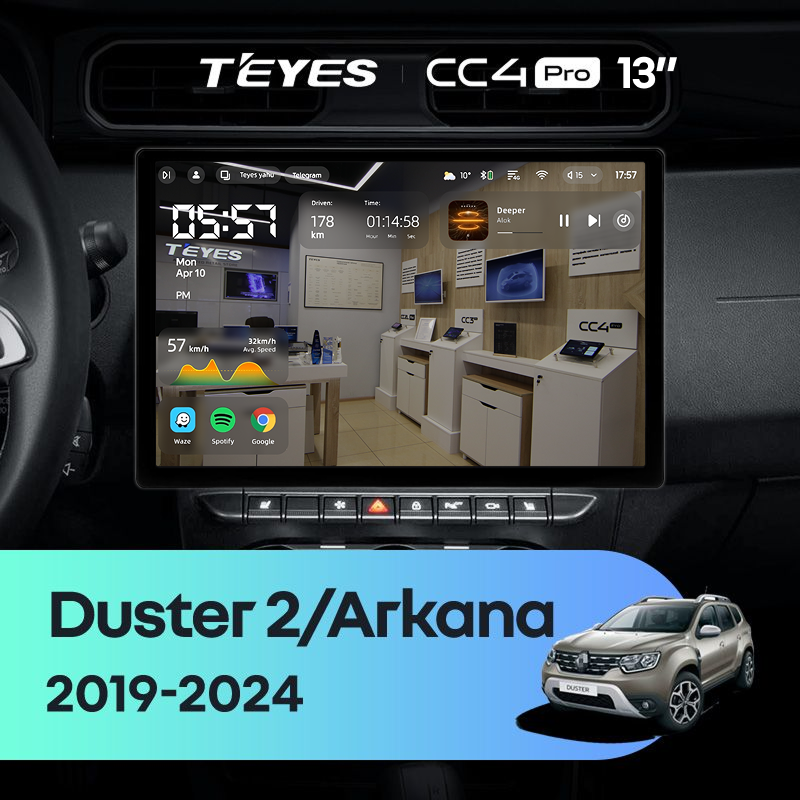 Штатная магнитола Teyes CC4 Pro 8/128 Renault Duster HM 2 (2020-2023) F1 (13&quot;)