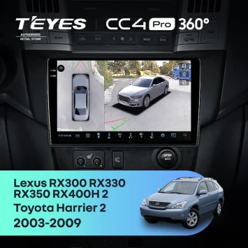 Штатная магнитола Teyes CC4 Pro 360 12/256 Toyota Harrier (2003-2009) F3