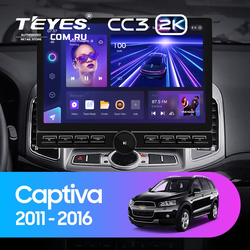 Штатная магнитола Teyes CC3 2K 6/128 Chevrolet Captiva 1 (2011-2016) F2 (13&quot; с кнопками)
