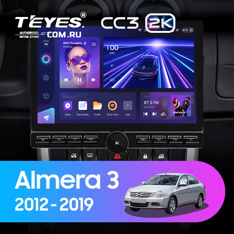 Штатная магнитола Teyes CC3 2K 6/128 Nissan Almera 3 G15 (2012-2019) F2 (13&quot; с кнопками)