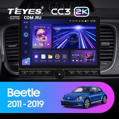 Штатная магнитола Teyes CC3 2K 6/128 Volkswagen Beetle A5 (2011-2019) (13" с кнопками)