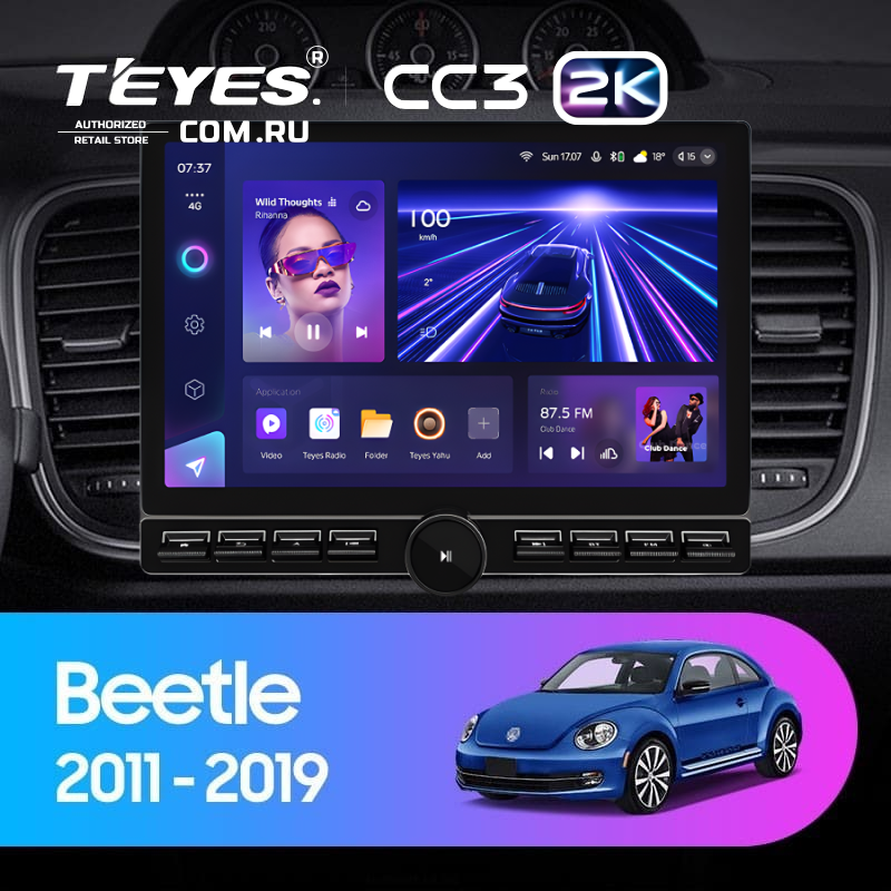 Штатная магнитола Teyes CC3 2K 6/128 Volkswagen Beetle A5 (2011-2019) (13&quot; с кнопками)