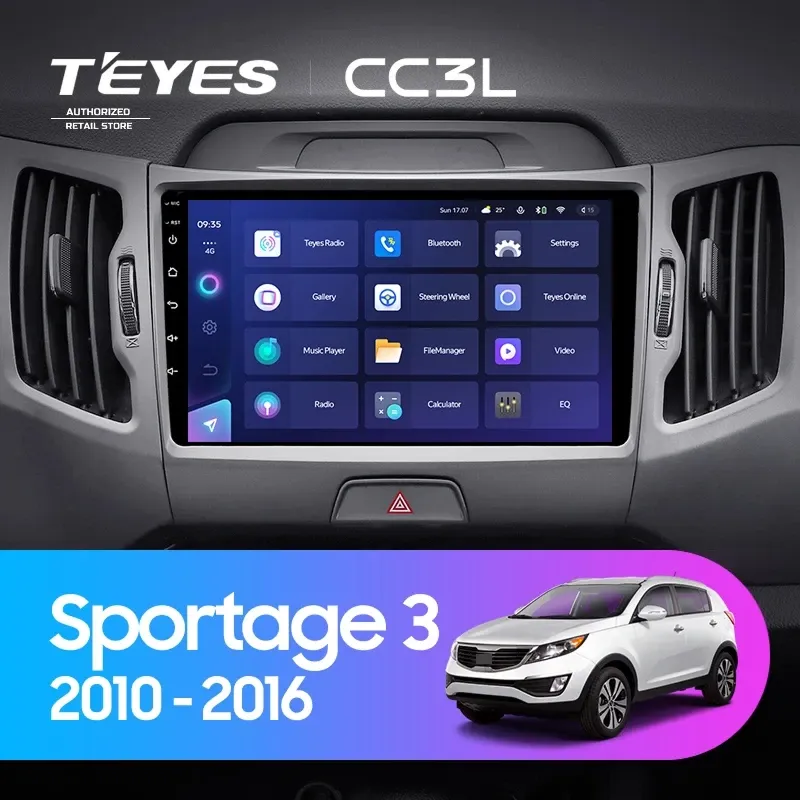 Штатная магнитола Teyes CC3L 4/64 Kia Sportage 3 SL (2010-2016) Тип-C