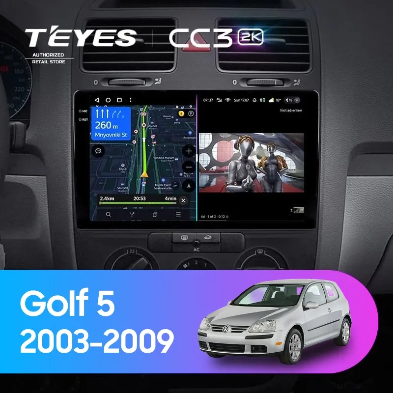 Штатная магнитола Teyes CC3 2K 4/64 Volkswagen Golf 5 (2003-2009) F1