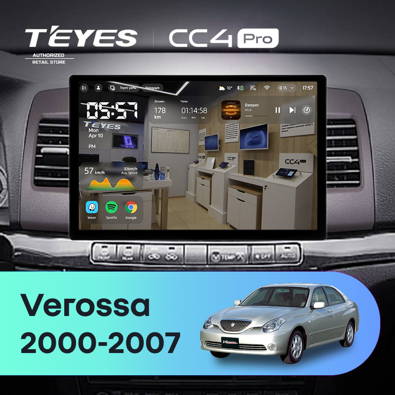 Штатная магнитола Teyes CC4 Pro 8/128 Toyota Verossa (2000-2007) F2 (13&quot;)