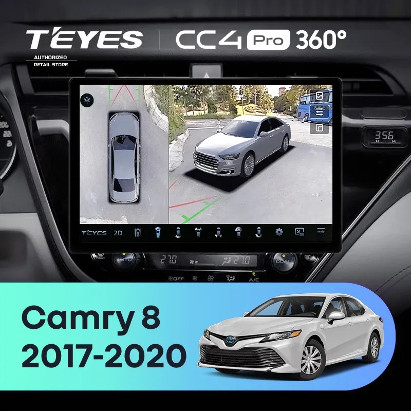 Штатная магнитола Teyes CC4 Pro 360 8/128 Toyota Camry 8 XV 70 (2017-2020) F1 (13")