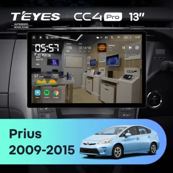 Штатная магнитола Teyes CC4 Pro 12/256 Toyota Prius 3 XW30 (2009-2015) F2 Правый руль (13")