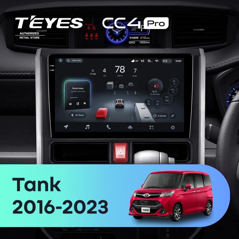 Штатная магнитола Teyes CC4 Pro 12/256 Toyota Tank (2016-2023) Правый руль